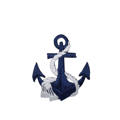 Anchor - Navy Blue/White Rope costal Iron on Patch