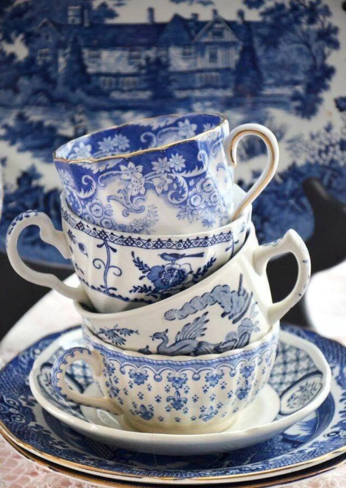 Mismatched Teacups Blue and White Catering, Event Planner