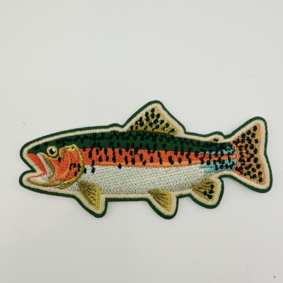 4" Trout / Fish -  Embroidered Hat Patch