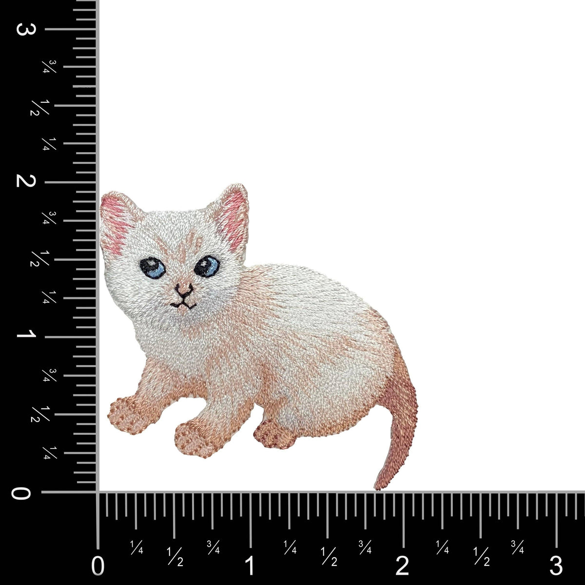 White Cat, Kitten, Pets, Embroidered Iron-on Patch