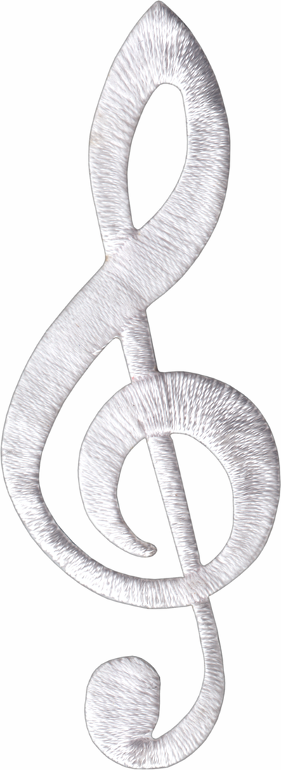 Patch - Music Notes - Treble Clef - 7 Color Options - 2.88"