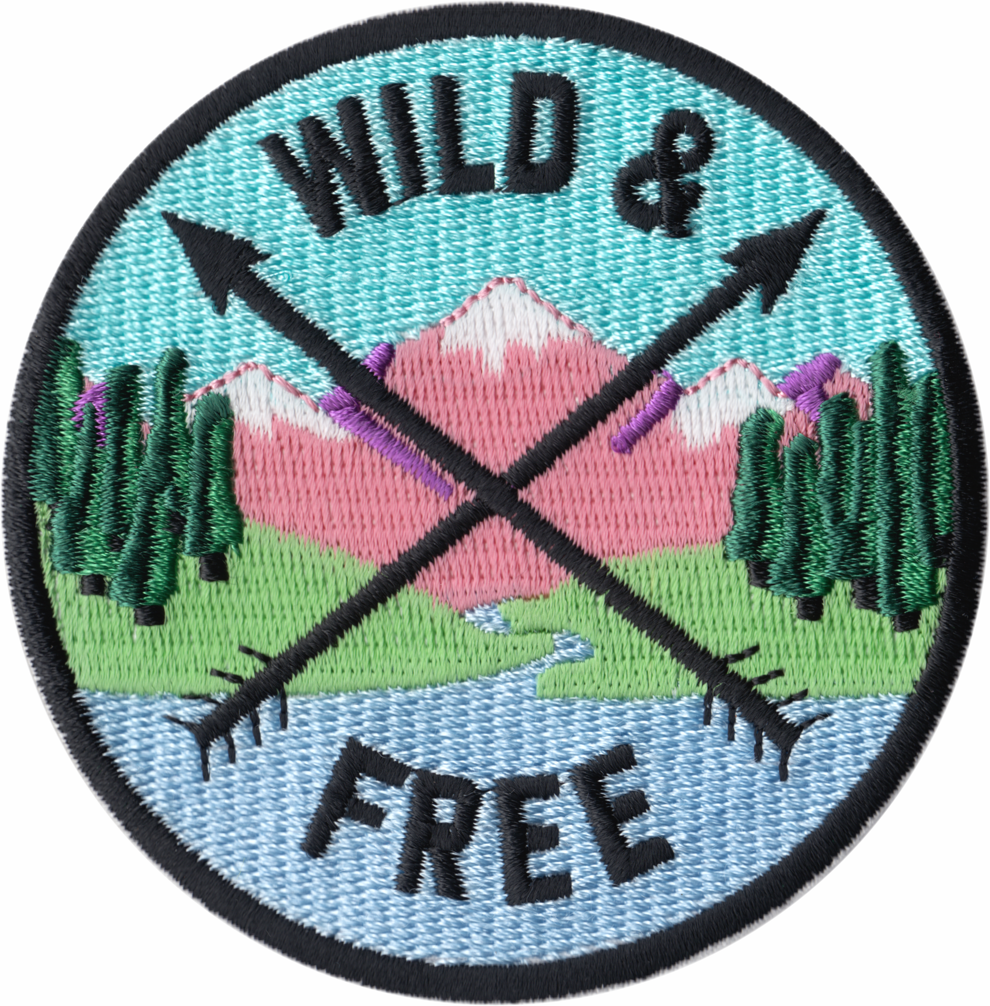 Patch - "Wild & Free" - Landscape With Crossed Arrows