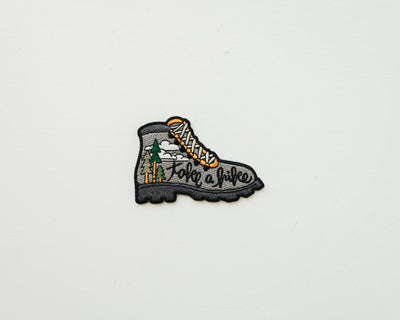 Hiking Boot Embroidered Iron On Patch