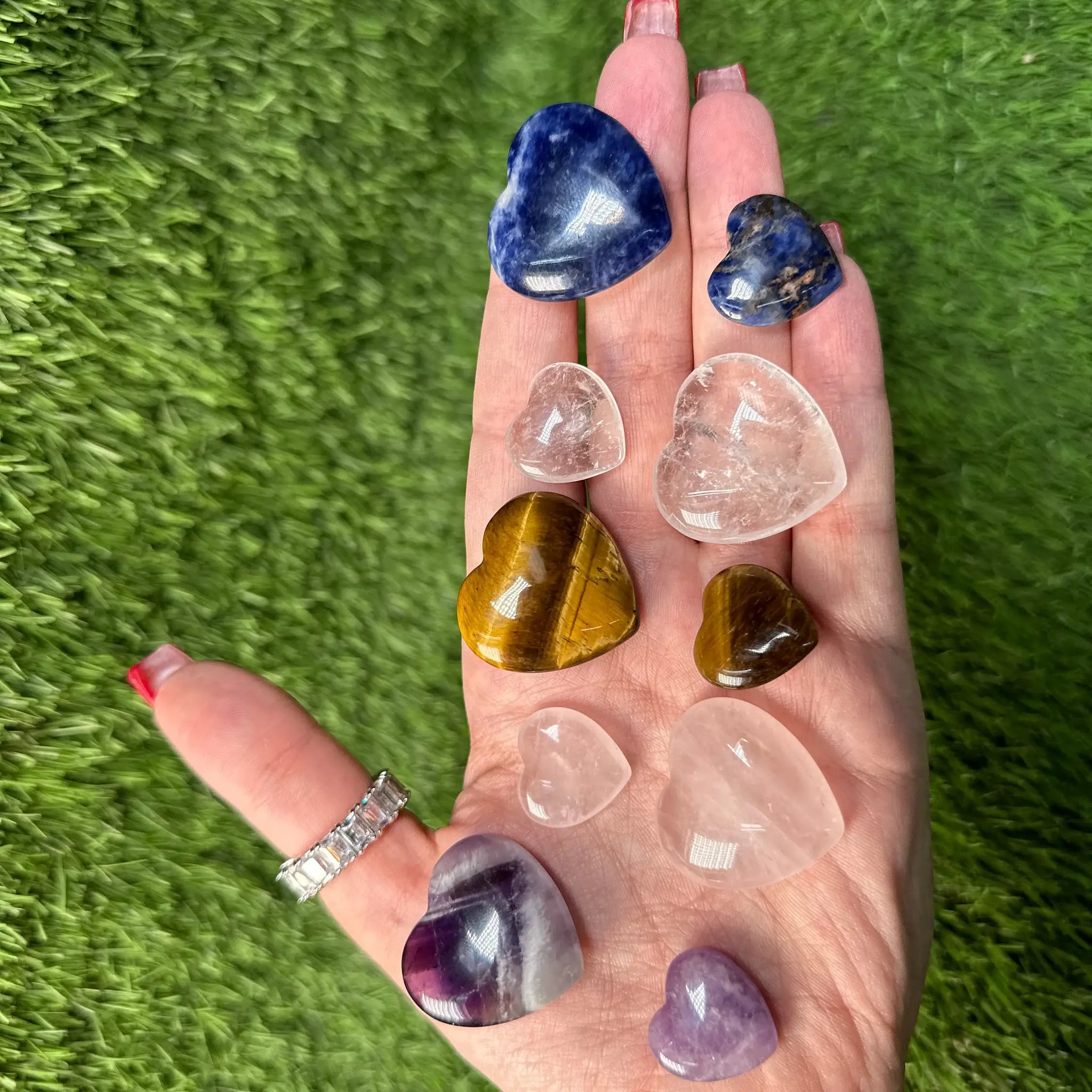 Clear Quartz Crystal Hearts