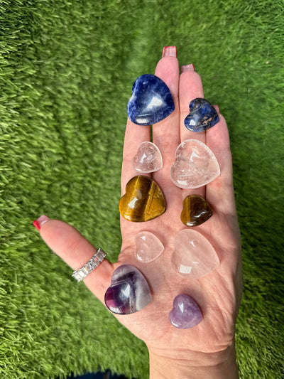 Clear Quartz Crystal Hearts