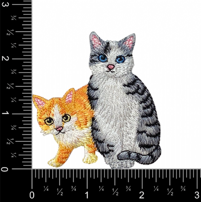 Cat With Kitten, Pets, Embroidered Iron on Patch