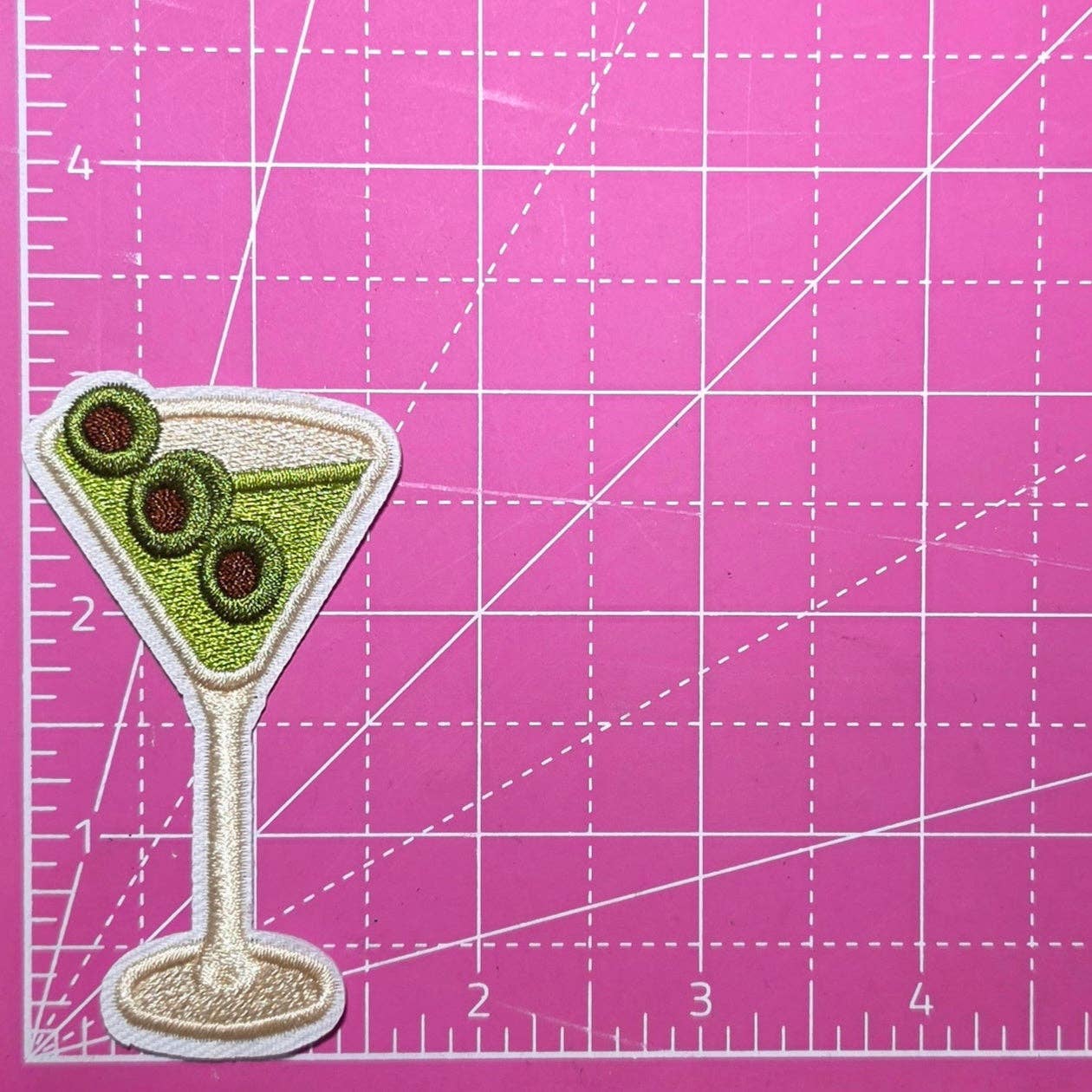 Dirty Martini Olive Embroidery Iron On Patch