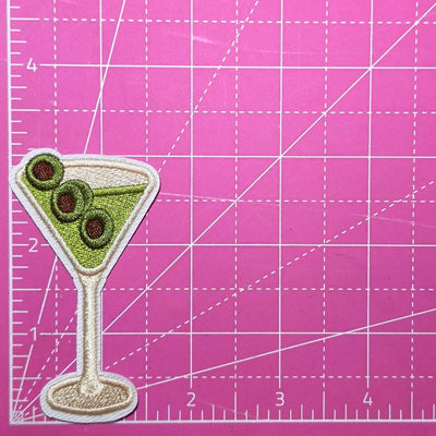 Dirty Martini Olive Embroidery Iron On Patch