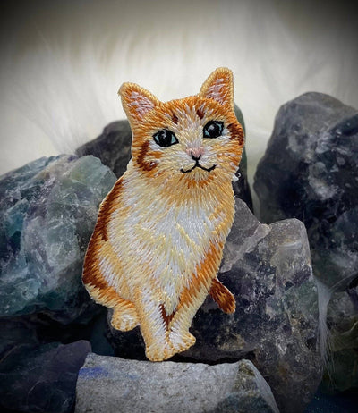 Orange Tabby Cat, Pets, Realistic, Kitten, Animals, Embroidered, Iron on Patch