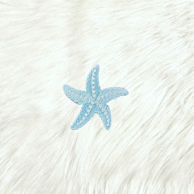 Starfish Blue Beach Embroidery Iron On Patch