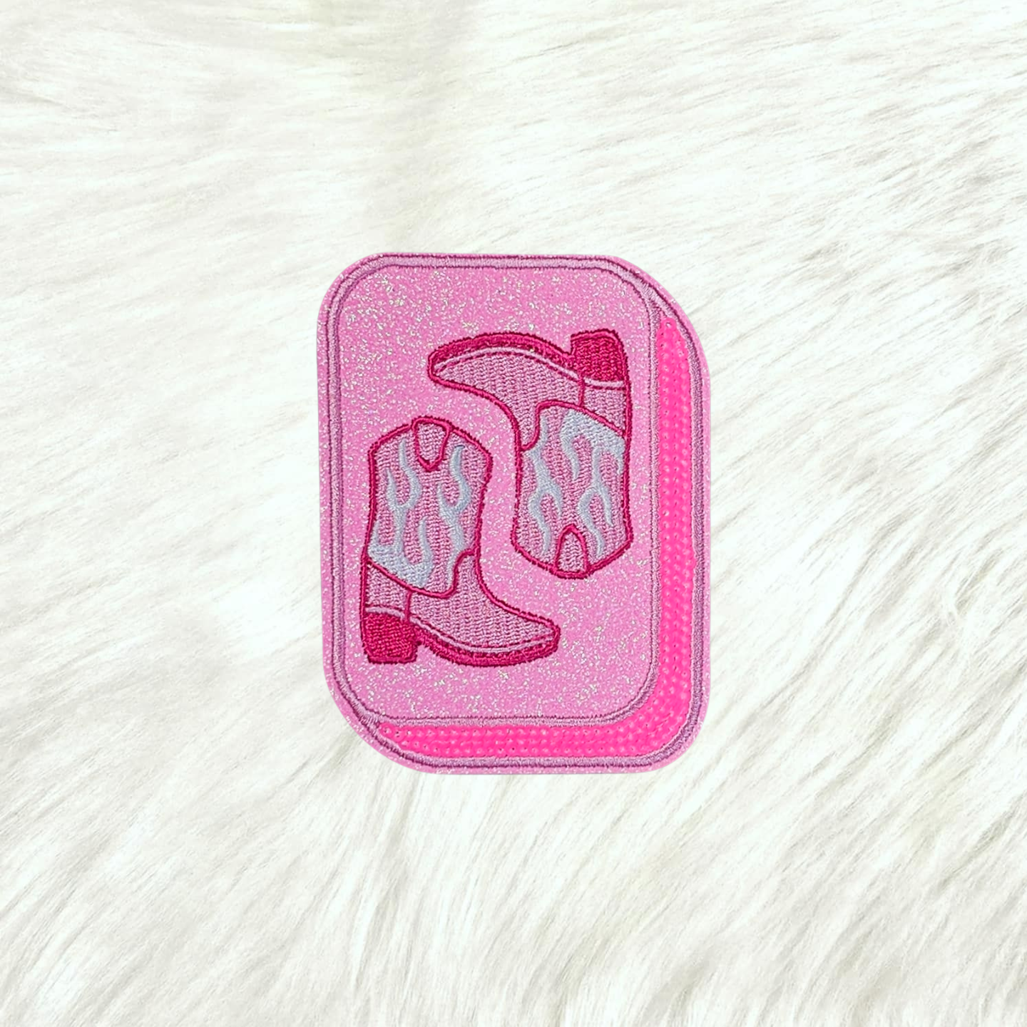 Mahjong Tile Pink Sequin Glitter Iron On Patches