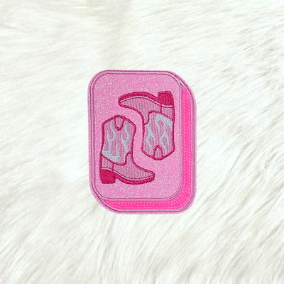 Mahjong Tile Pink Sequin Glitter Iron On Patches