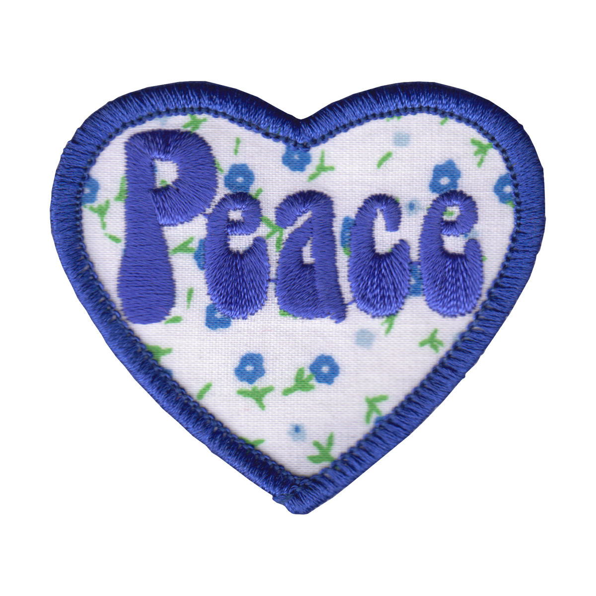 Patch - Heart - "Peace" On Floral Pattern