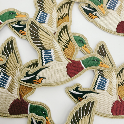 4" Flying Duck -  Embroidered Hat Patch