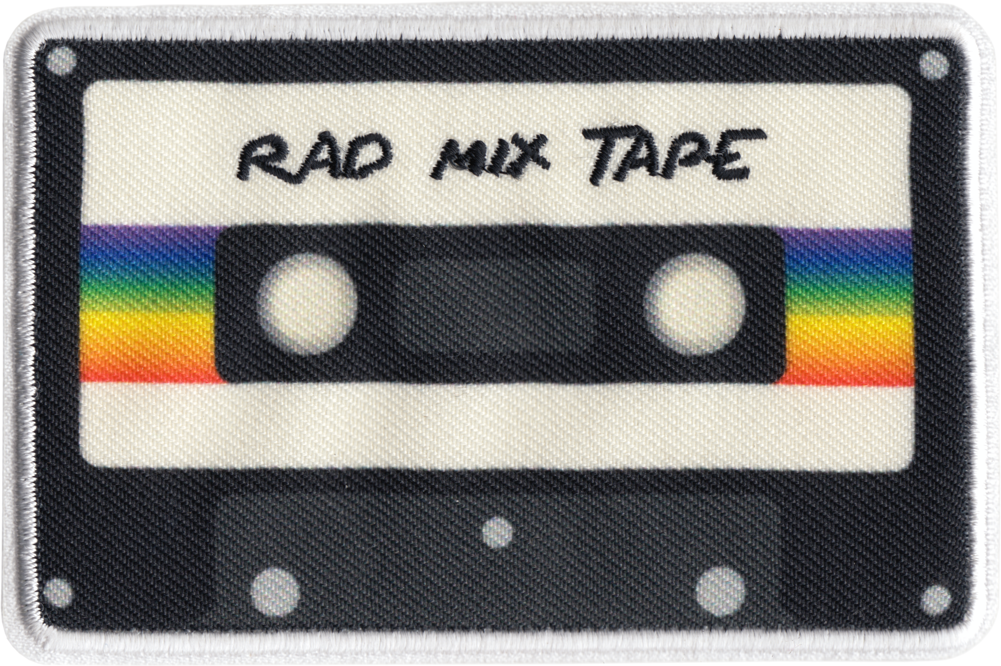 3.5" Patch - Rad Mix Cassette Tape - 1980s Music Fun