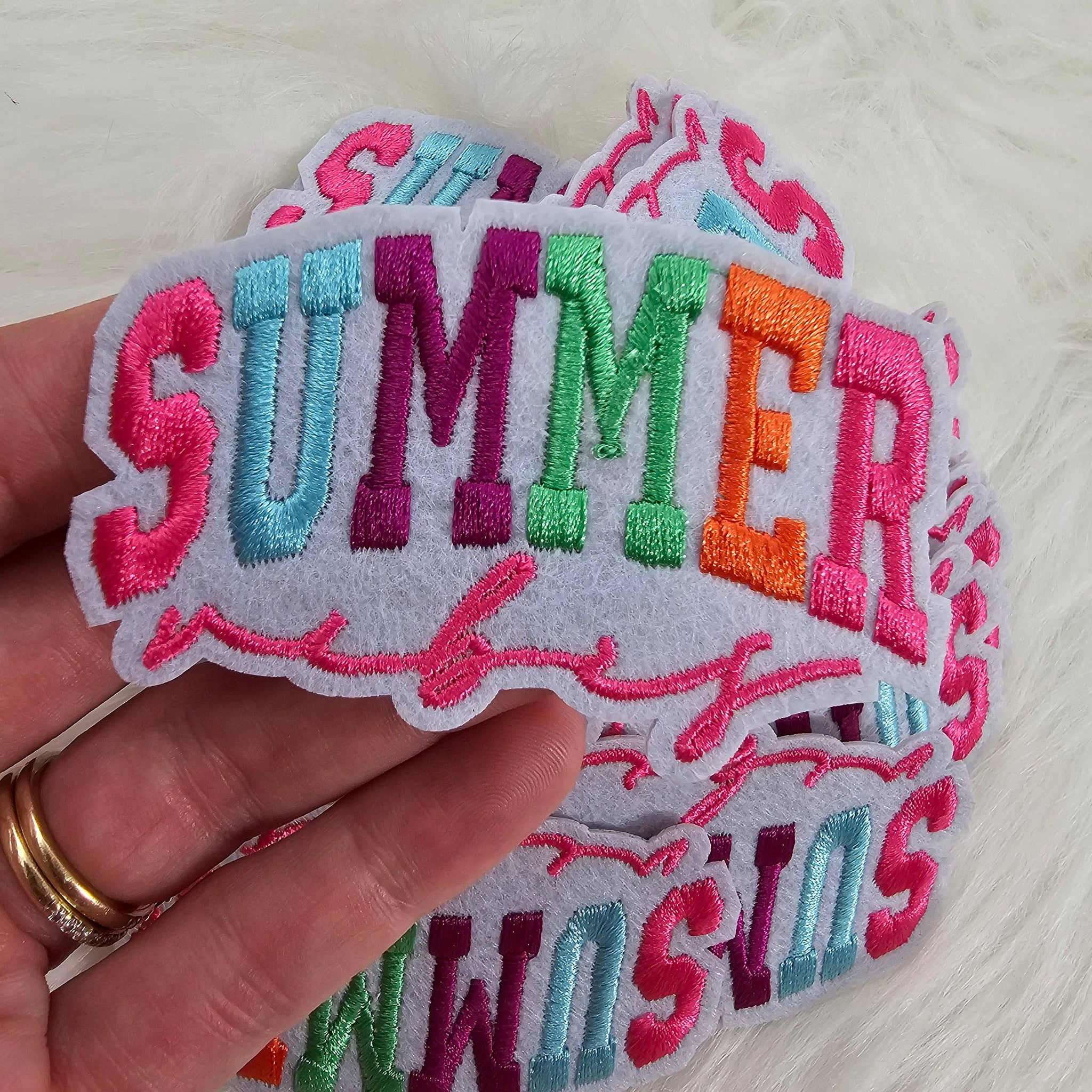 Summer Vibes Embroidery Iron On Patch