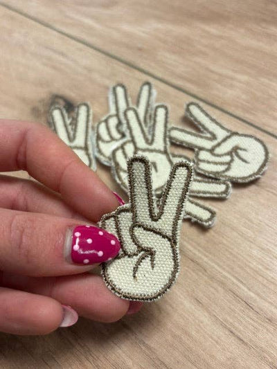 Peace Fingers Iron-On Patch