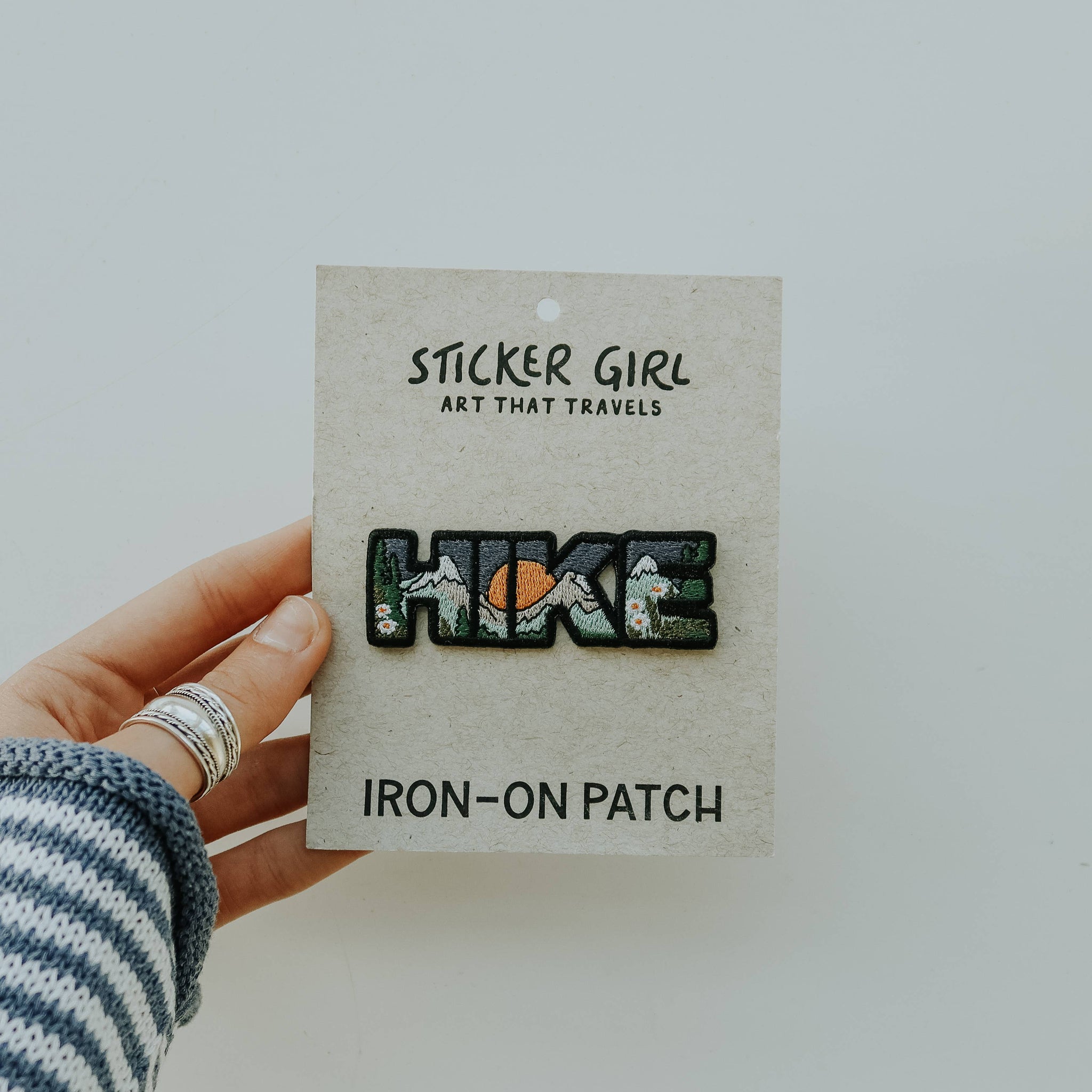 Hike Embroidered Iron On Patch