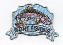Gone Fishing with Rainbow Trout fish Iron on Patch