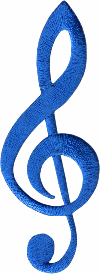 Patch - Music Notes - Treble Clef - 7 Color Options - 2.88"