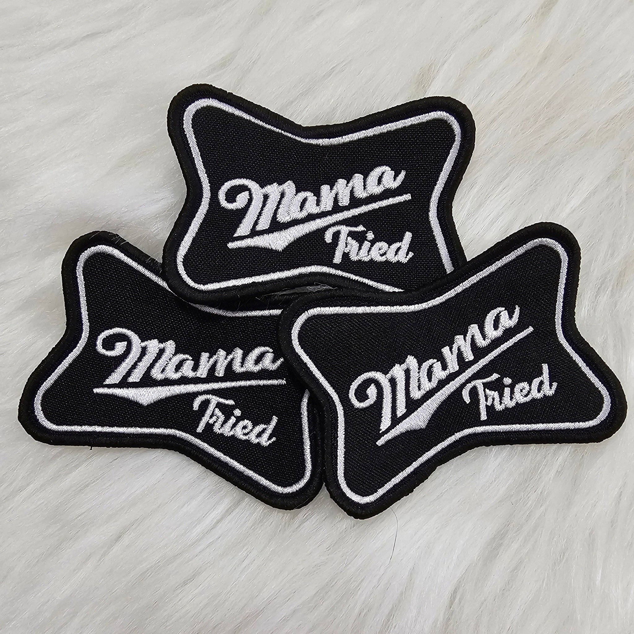 Mama Tried Woven Embroidery Iron On Patches