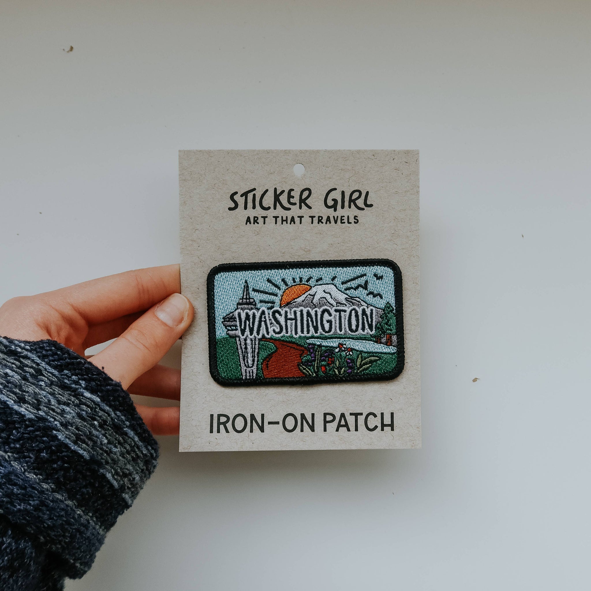 Washington Rectangle Embroidered Iron On Patch