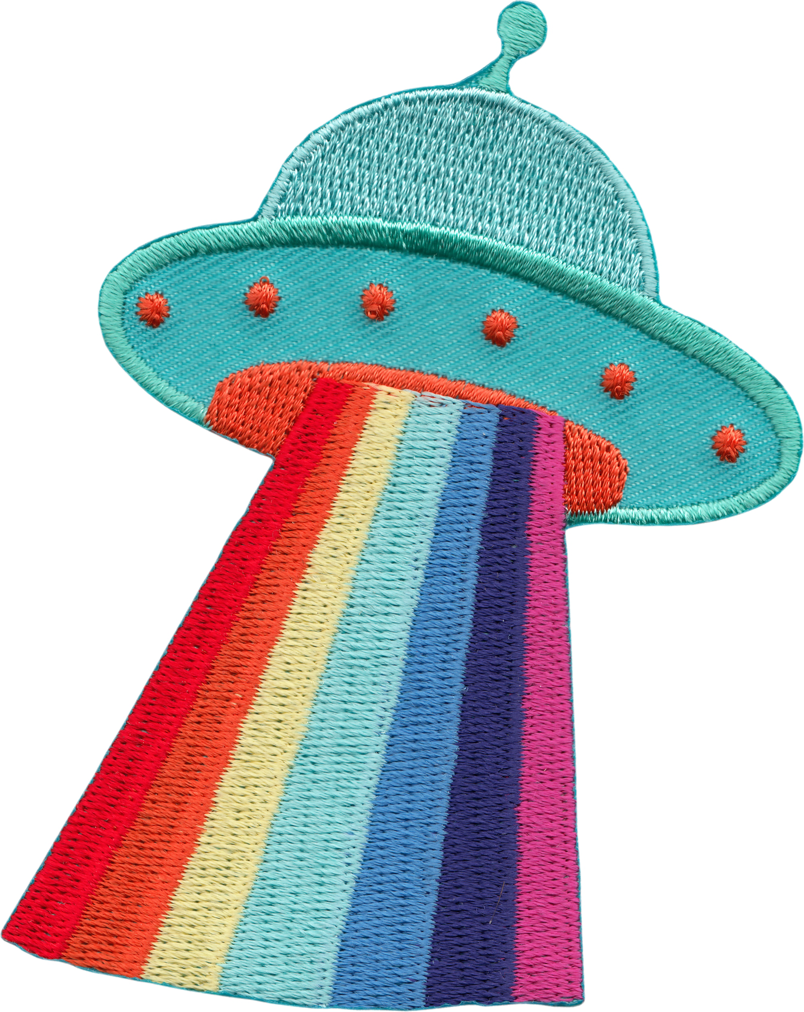 Patch - UFO Alien Spaceship - Space Rainbow Rays Sci-Fi