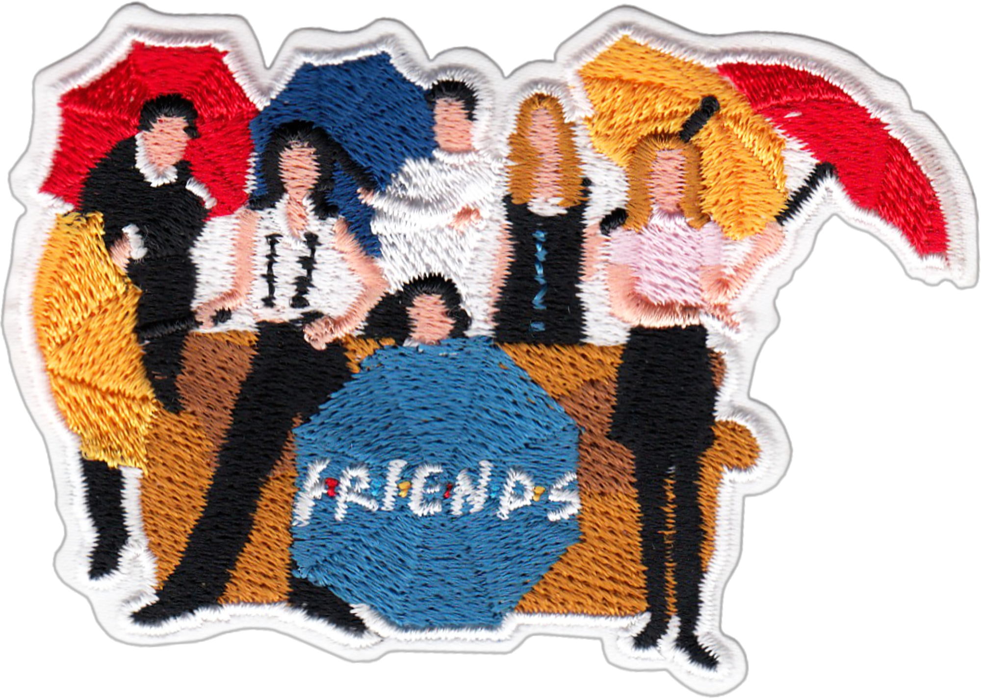 Patch - Friends - Group Shot On Couch With Umbrellas