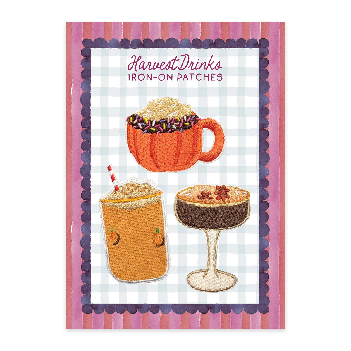 Harvest Drinks Iron-On Patch Set | Fall Drinks Iron-on Patch