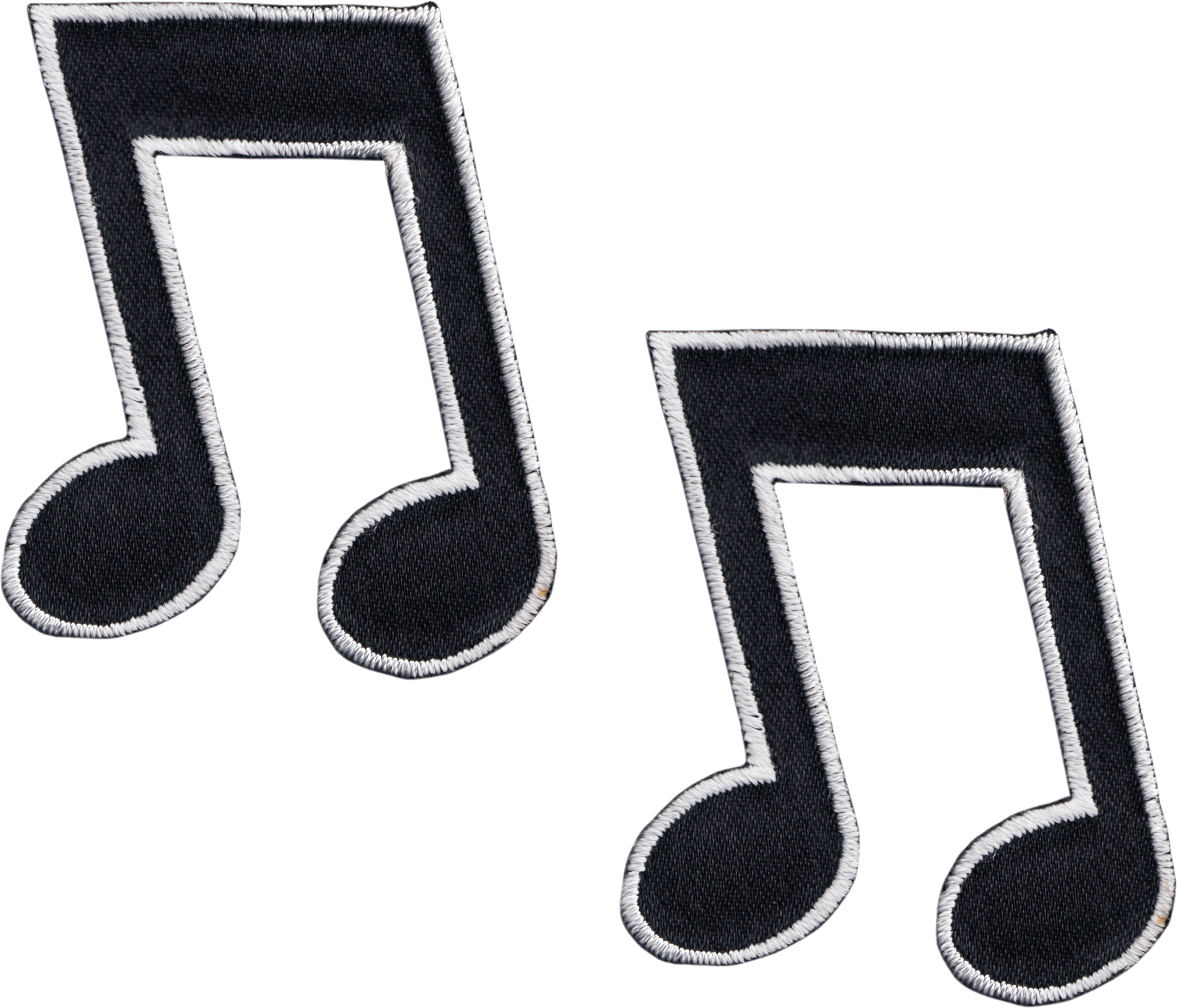 Patch - Eighth Note - Beamed - Black - Set Of Two - Each 2"