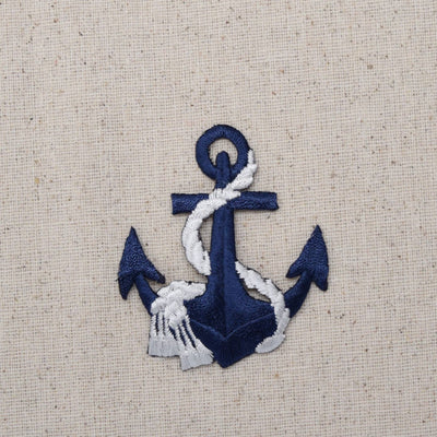Anchor - Navy Blue/White Rope costal Iron on Patch