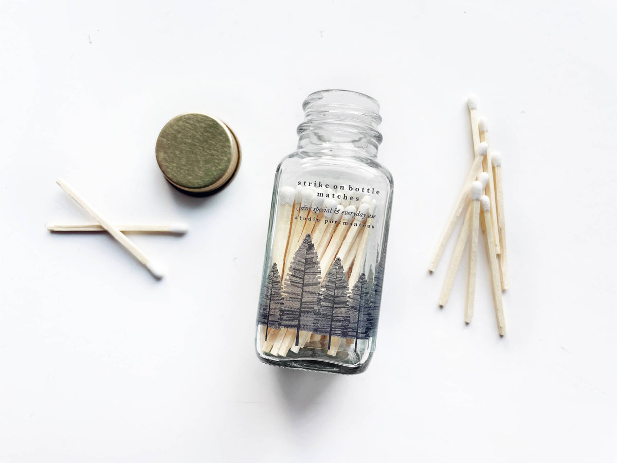 Variety Pack of Noble Fir Trees 2" White Match Jars