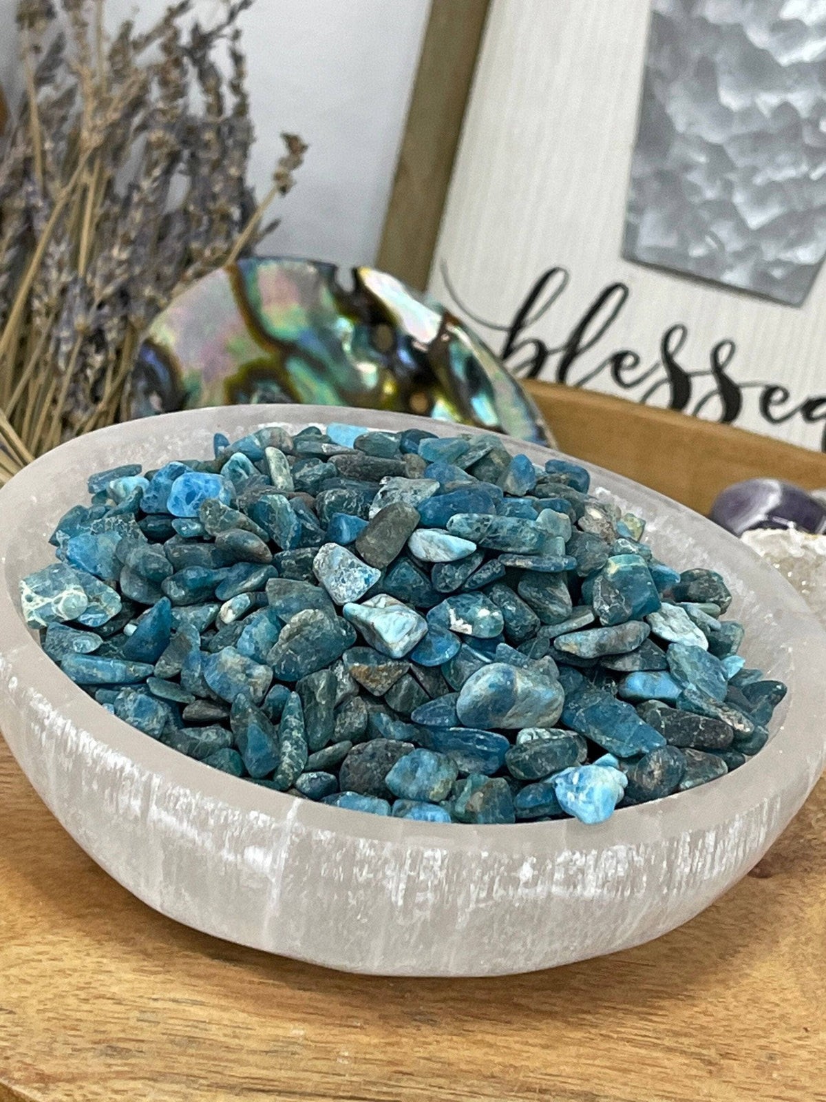 Natural Apatite Tumbled Stones, Real Crystal Chips