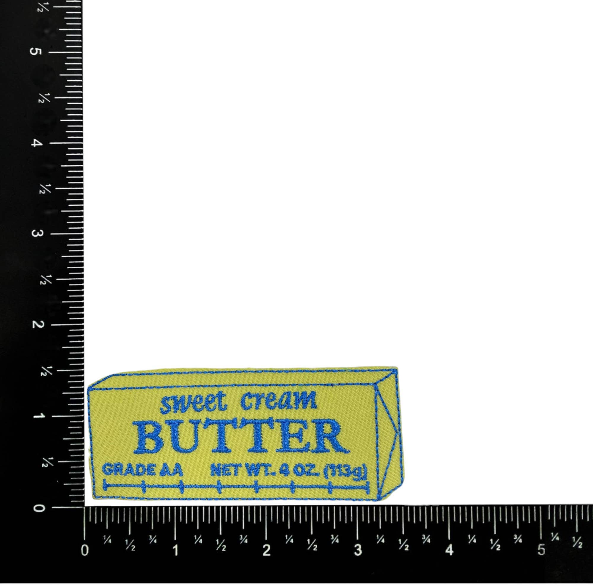 Stick of Sweet Cream Butter, Embroidered Iron on Patch