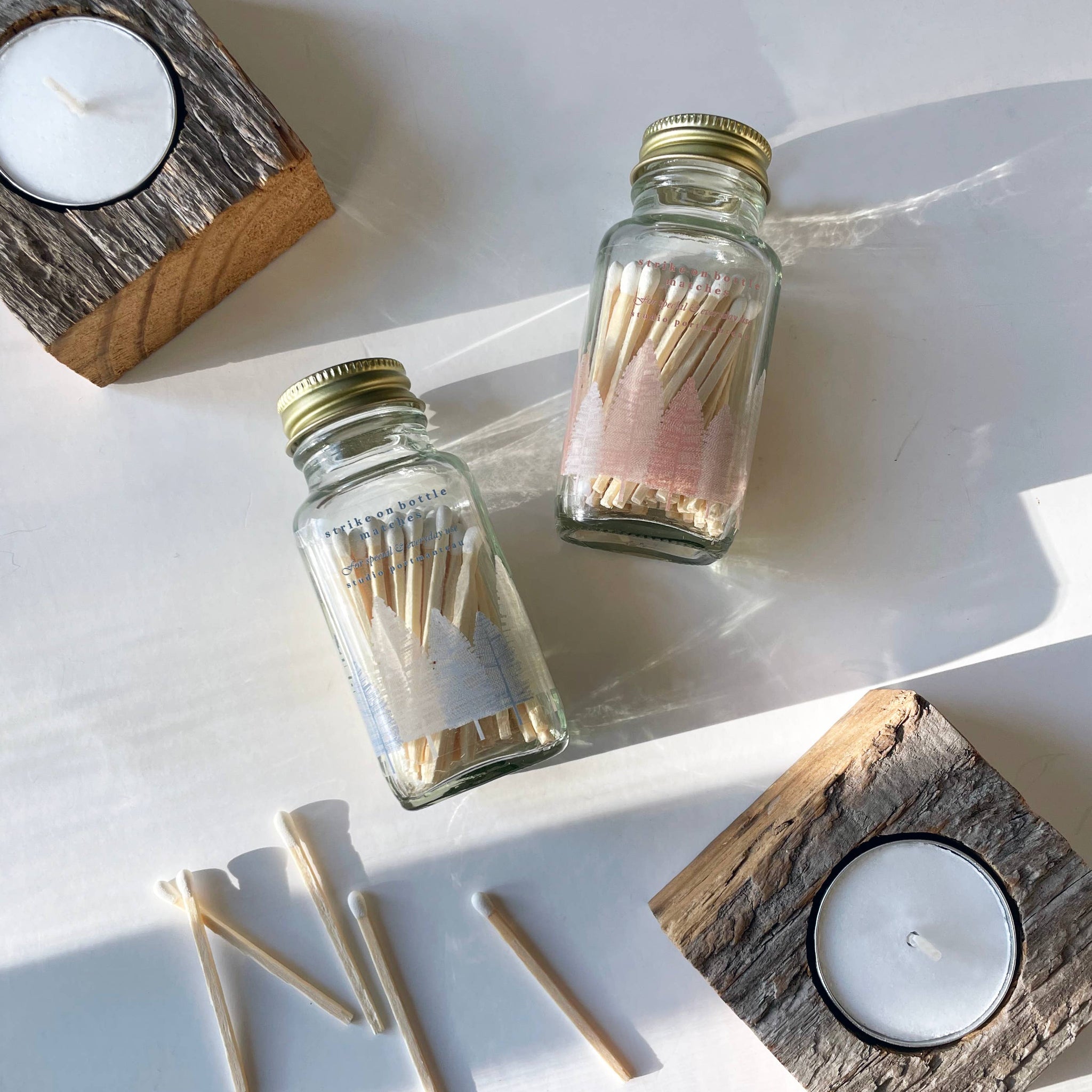 Variety Pack of Noble Fir Trees 2" White Match Jars