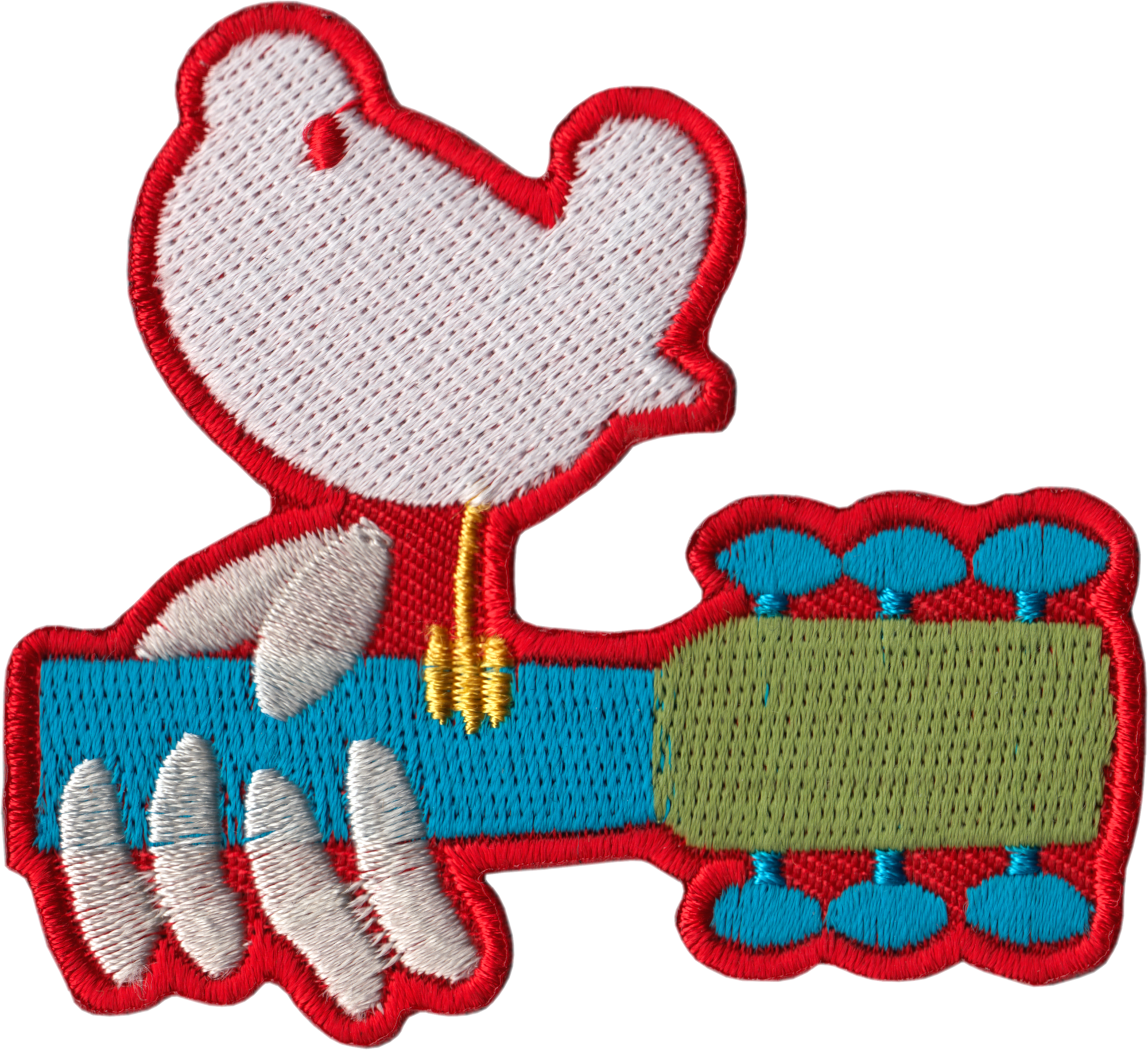 Patch - Woodstock - Classic Dove On Neck Of Guitar Logo