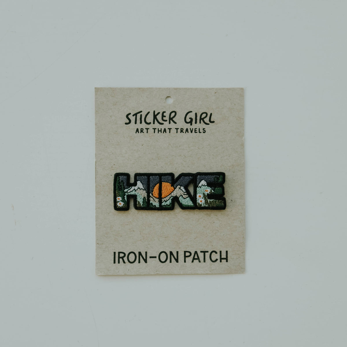 Hike Embroidered Iron On Patch