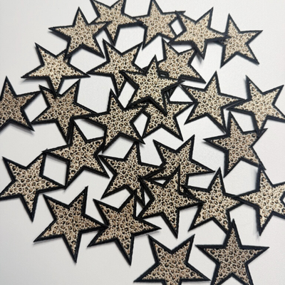 2" Star in Animal Print -  Embroidered Hat Patch