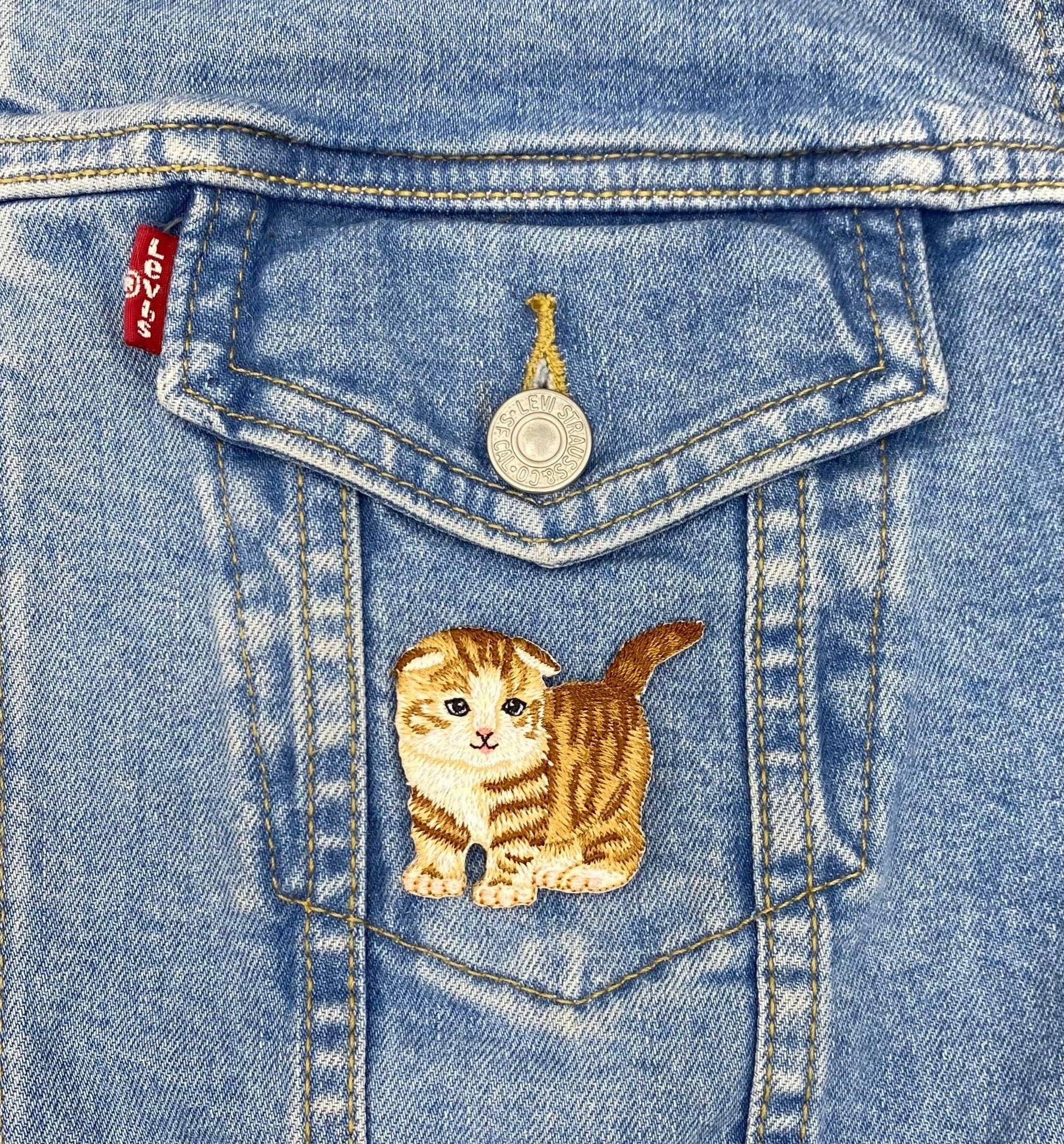 Scottish Fold Cat, Kitten, Pets, Embroidered, Iron on Patch