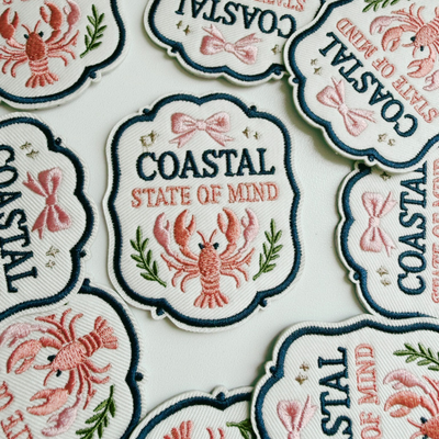 2.5" Coastal State of Mind  -  Embroidered Hat Patch