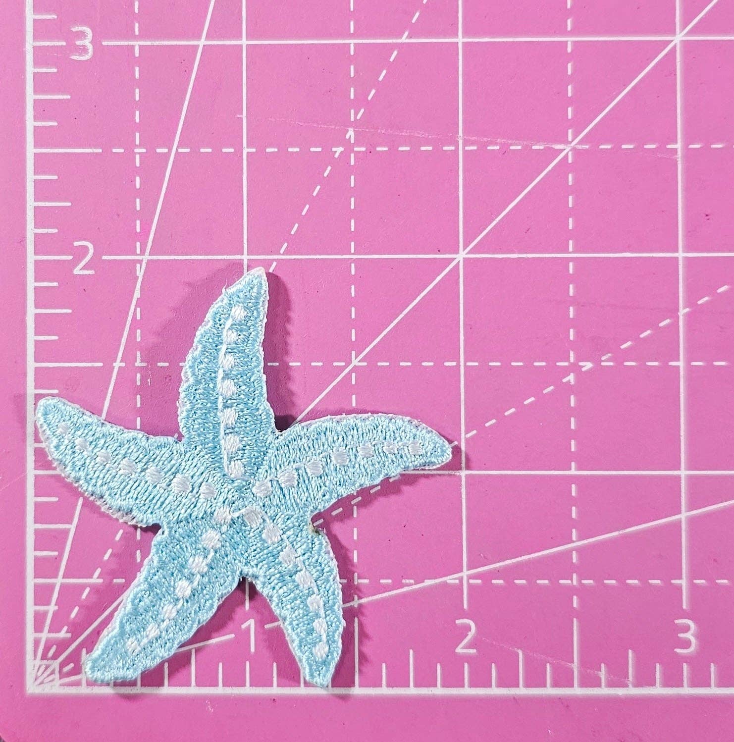 Starfish Blue Beach Embroidery Iron On Patch