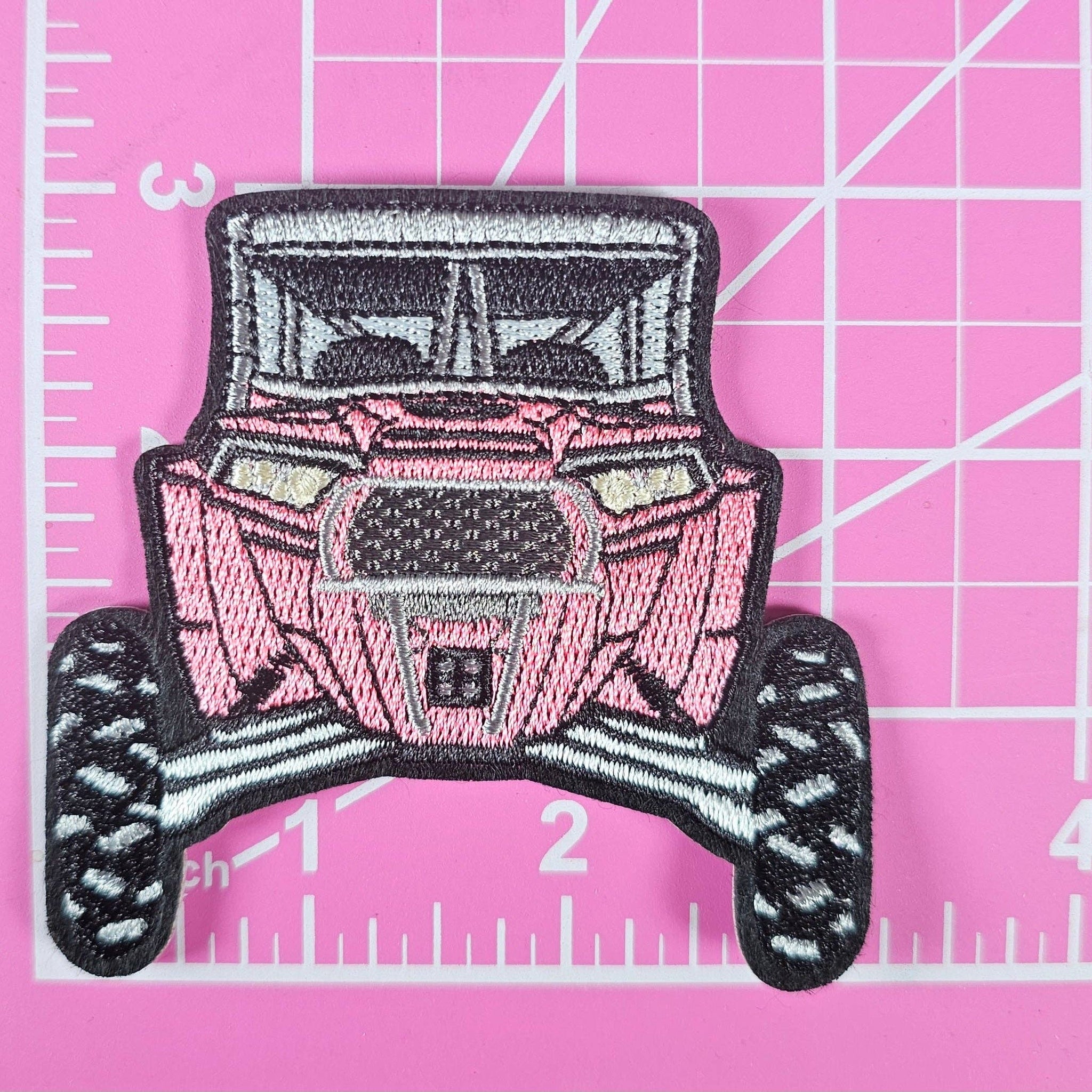 SXS Girly 4x4 Pink Embroidery Iron On Patch