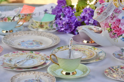 Mismatched teacups for Autumn Tea party, Event Planner