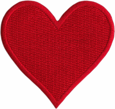 Patch - 2.88" Heart - Solid Colored - 11 Color Options
