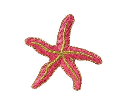 Starfish - Pink/Gold Embroidered Iron on Patch