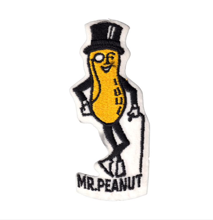 Patch - Mr. Peanut - Retro Funny Ad Cartoon VINTAGE 1990s