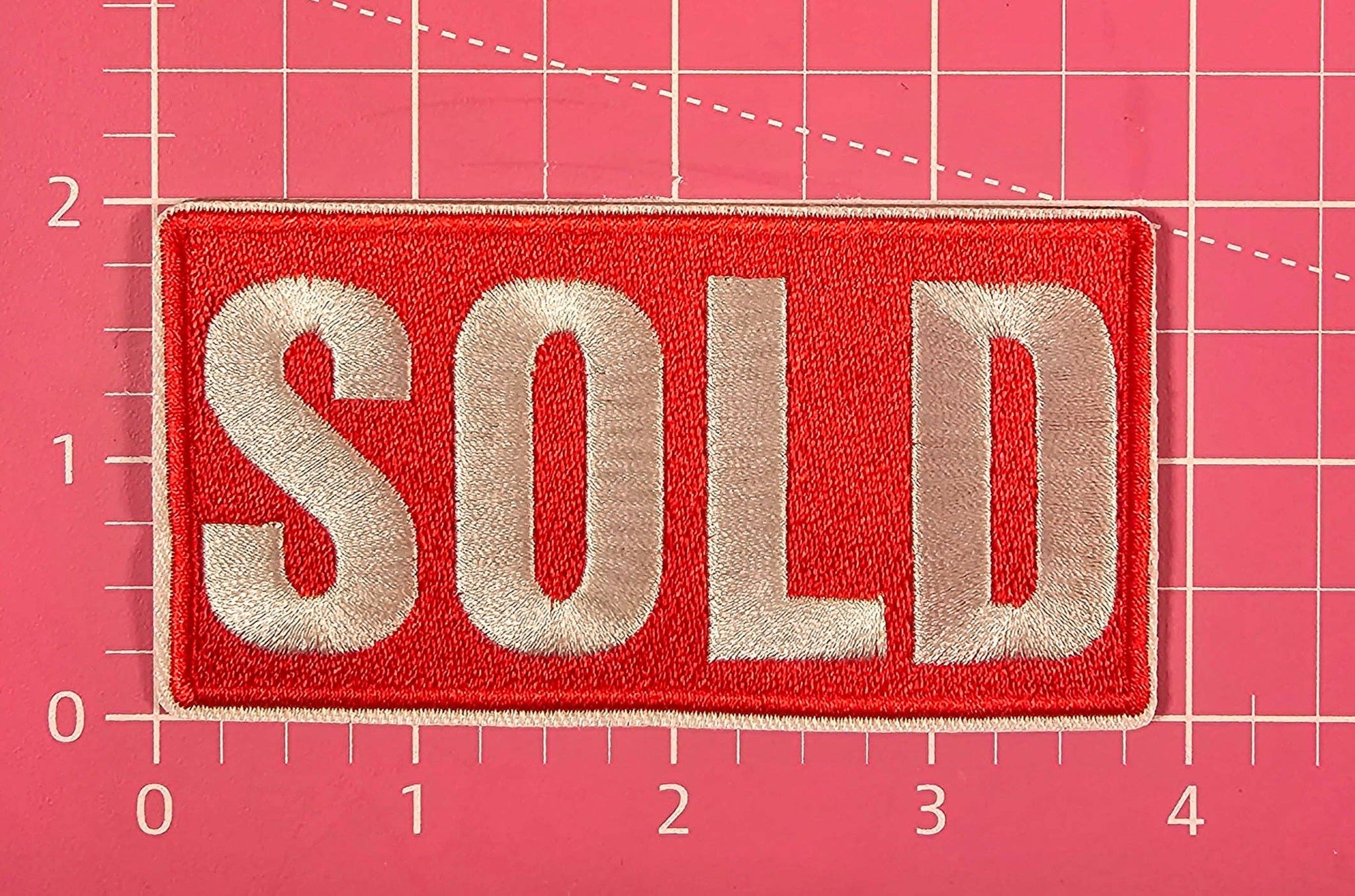 Sold Red Sign Dealer Realtor Embroidery Iron On Patch