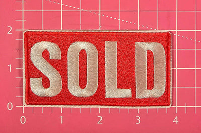 Sold Red Sign Dealer Realtor Embroidery Iron On Patch