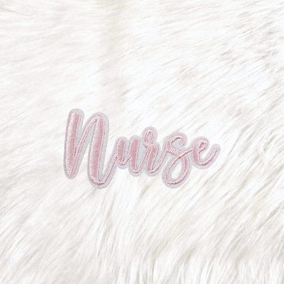 Nurse Light Pink Embroidery Iron On Patch