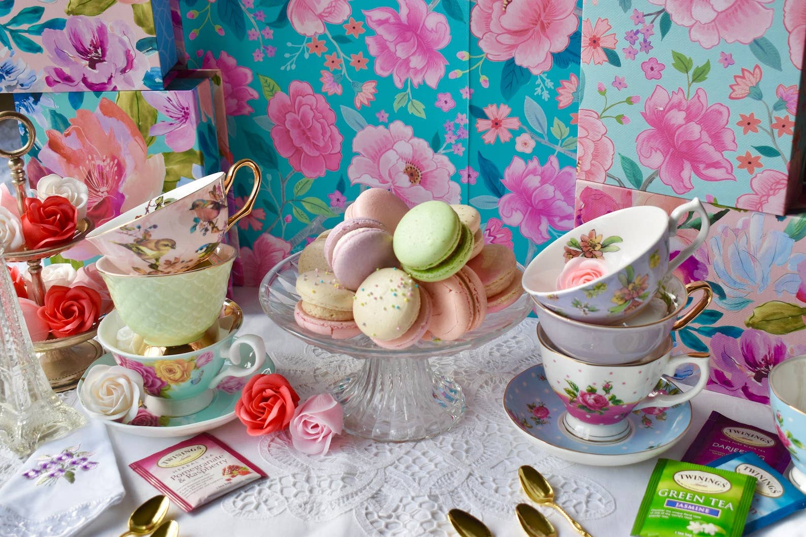 Mismatched teacups for Tea party, Catering, Celebrations